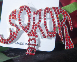 Rhinestone Soror Brooch