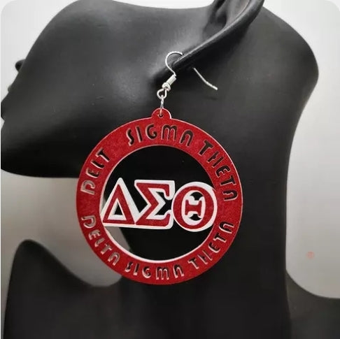 Wooden Red DST Earrings