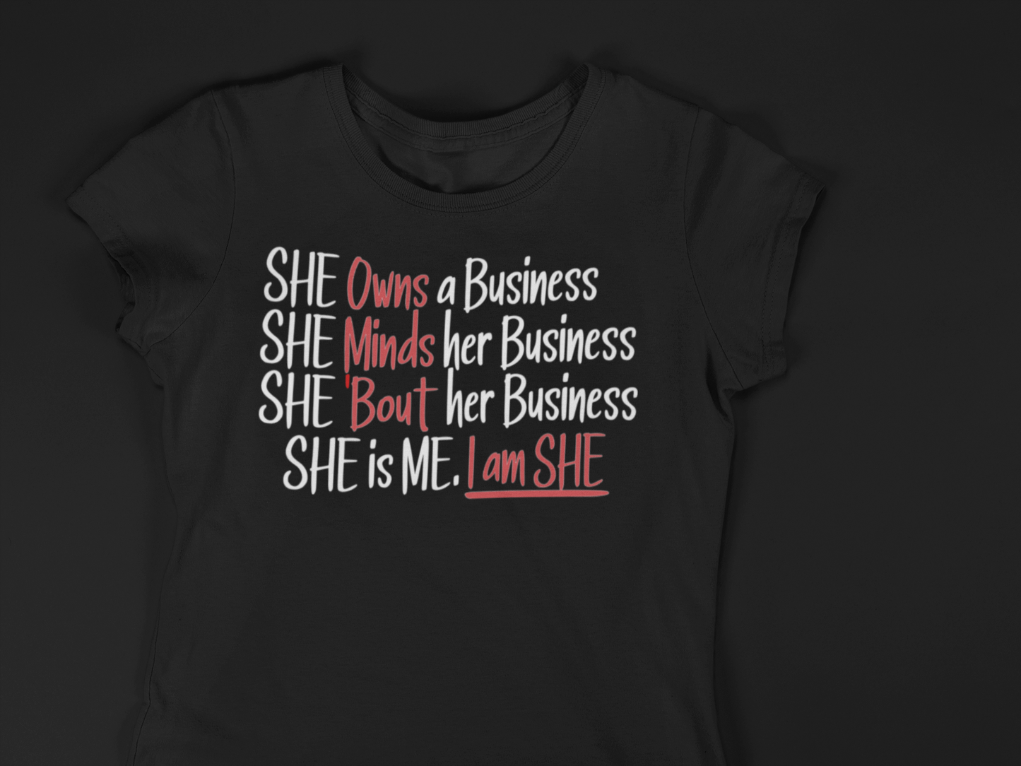 She Bout Her Business Black Tee