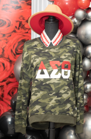 Camo DST Sweatshirt Red/White Symbols