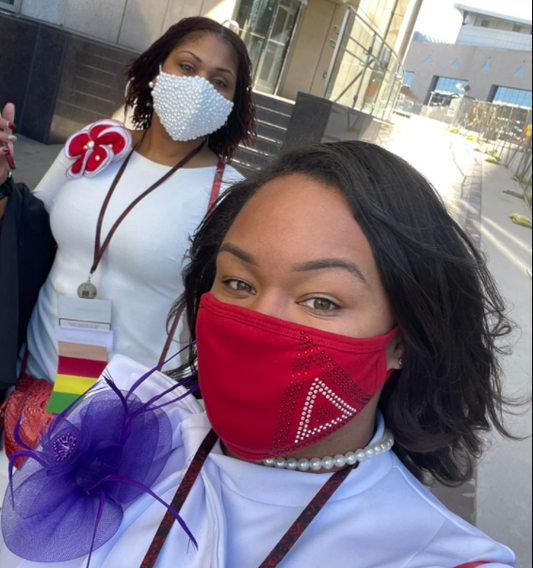 Mask DST Pyramid Silver & Red Bling