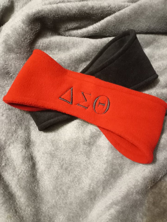 Black DST Ear Warmer- Head Band Embroidered