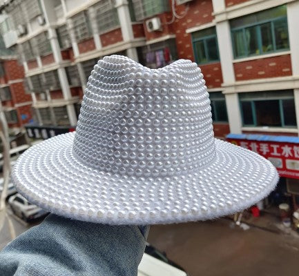 White Pearl Fedora Hat