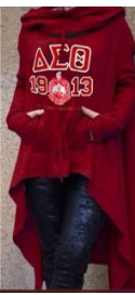 Red High Low Irregular Shape Blouse Shirt