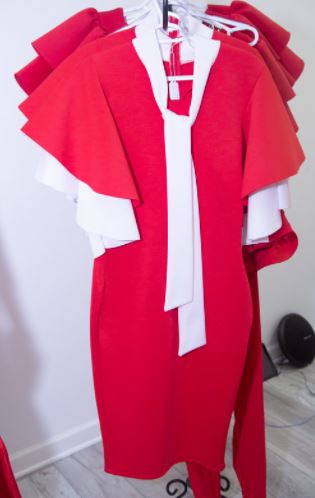Red and White Business Dress