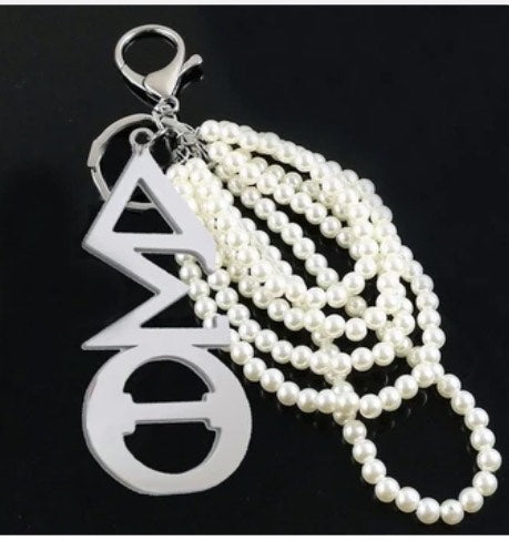 Stainless Steel and Pearl DST Purse Chain/Keychain