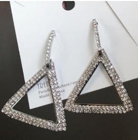 Pyramid Rhinestone Earrings